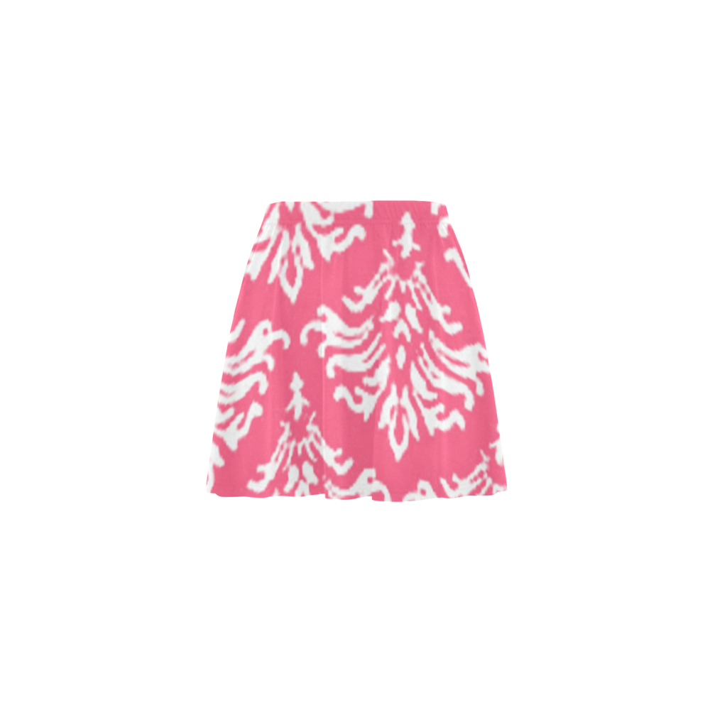 Pink Damask Mini Skating Skirt (Model D36)