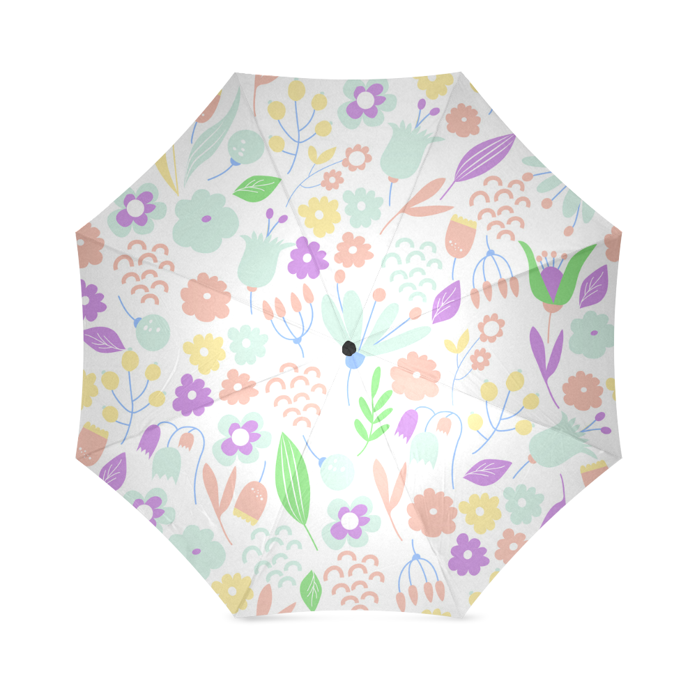 Cute Floral Pattern Foldable Umbrella (Model U01) | ID: D1631296