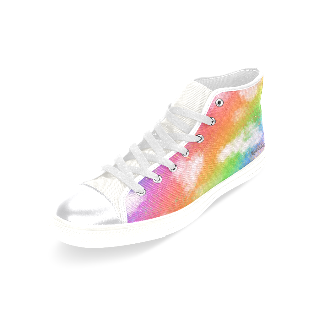 Rainbow Love. Inspired by the Magic Island of Gotland. Women's Classic High Top Canvas Shoes (Model 017)