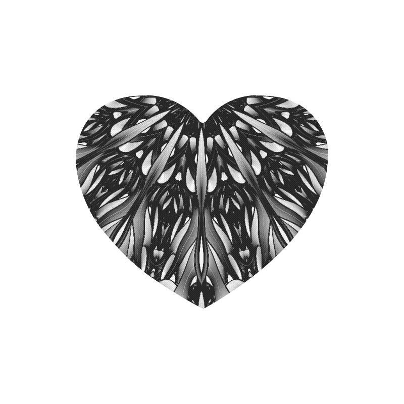 Black and white gothic lace mandala Downwards Version Heart-shaped Mousepad