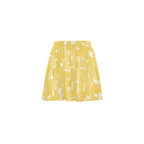 Primrose Yellow Pixels Mini Skating Skirt (Model D36)