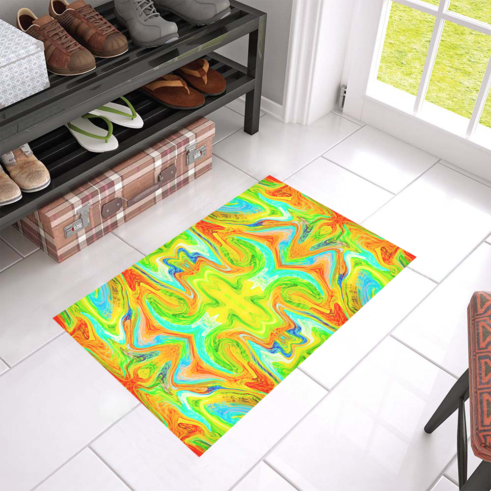 Multicolor Abtract Figure Azalea Doormat 24" x 16" (Sponge Material)