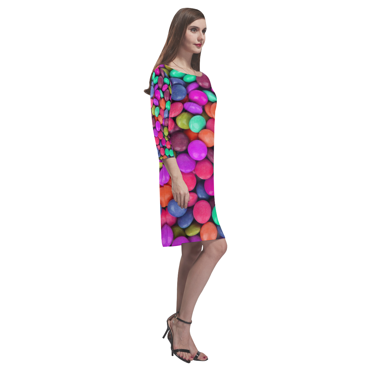 candy buttons Rhea Loose Round Neck Dress(Model D22)