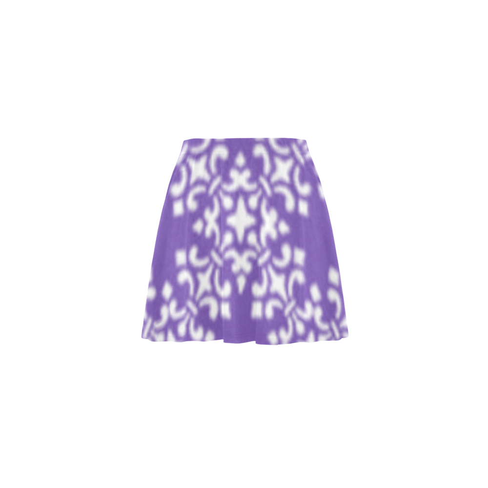 Purple Damask Mini Skating Skirt (Model D36)