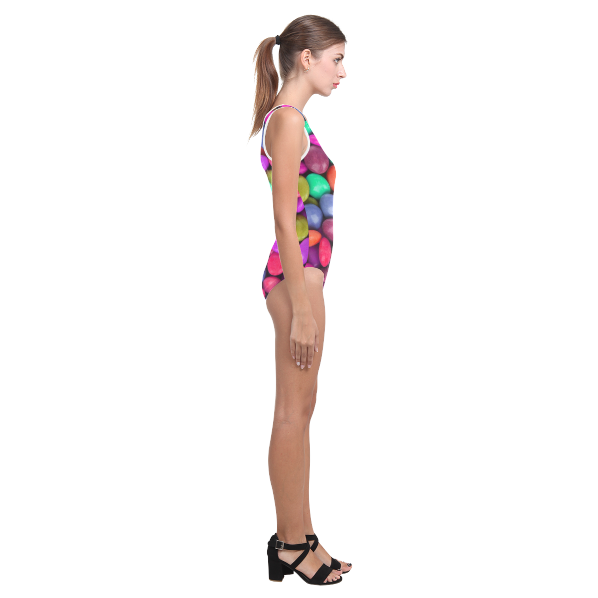 candy buttons Vest One Piece Swimsuit (Model S04)