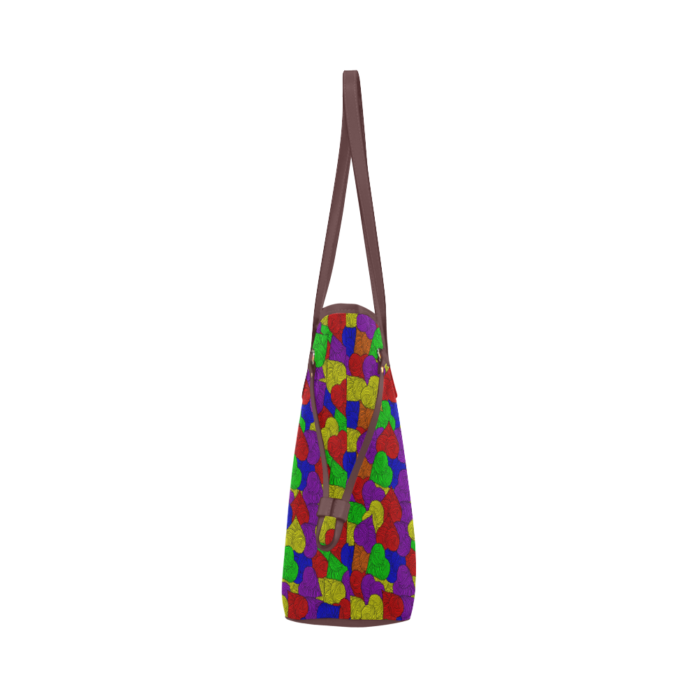 yarn heart pattern purse Clover Canvas Tote Bag (Model 1661)
