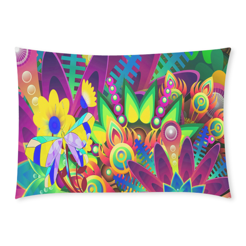 Abstract Pop Neon Fantasy Custom Rectangle Pillow Case 20x30 (One Side)