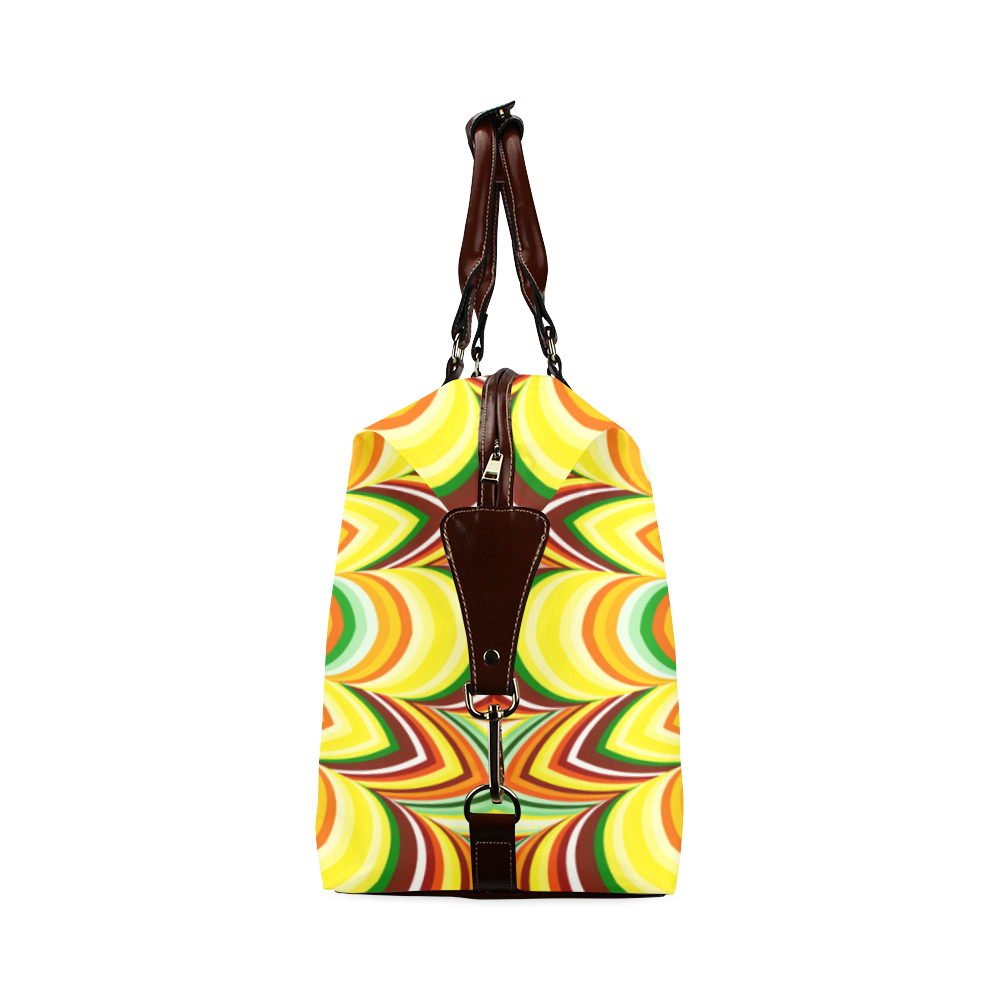 Colorful flower striped mandala Classic Travel Bag (Model 1643) Remake