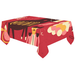 Funny Madrid Travel Bull Bullfighter Guitar Cotton Linen Tablecloth 60"x120"
