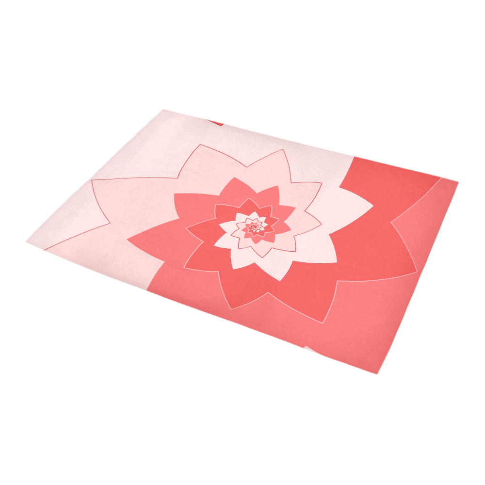 Flower Blossom Spiral Design  Rose Pink Azalea Doormat 24" x 16" (Sponge Material)