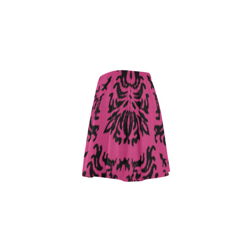 Pink Yarrow Damask Mini Skating Skirt (Model D36)