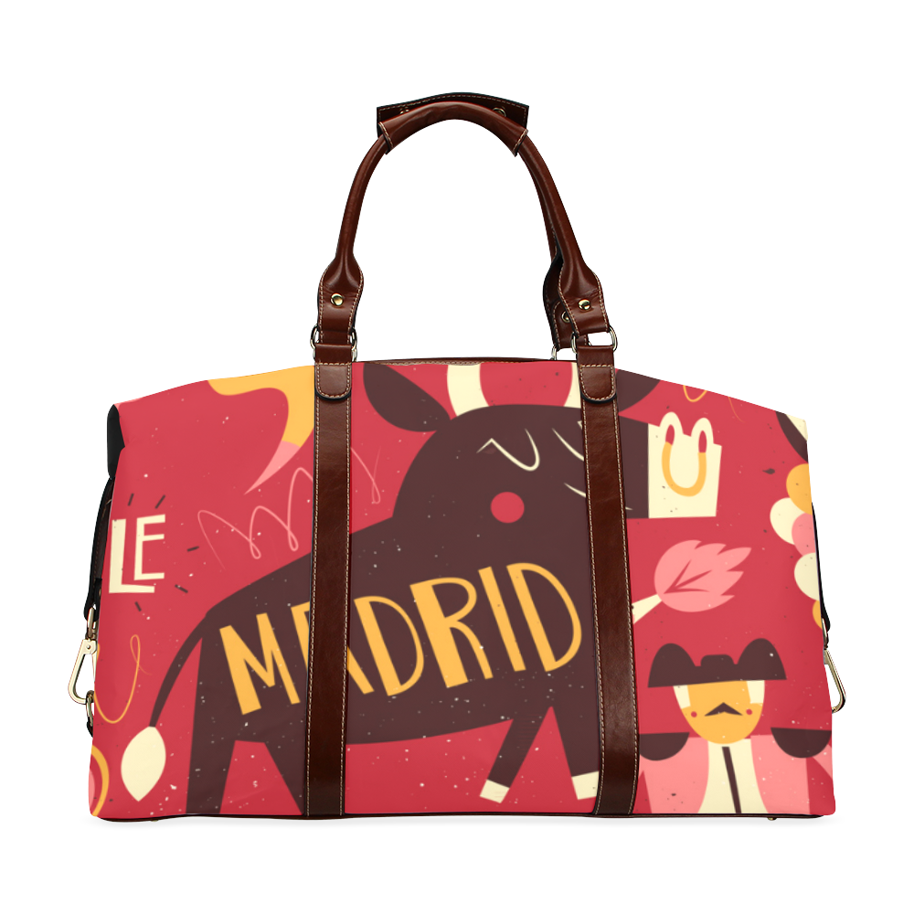 Funny Madrid Travel Bull Bullfighter Guitar Classic Travel Bag (Model 1643) Remake