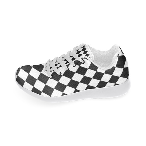 Diamond Check Black And White Women’s Running Shoes (Model 020)