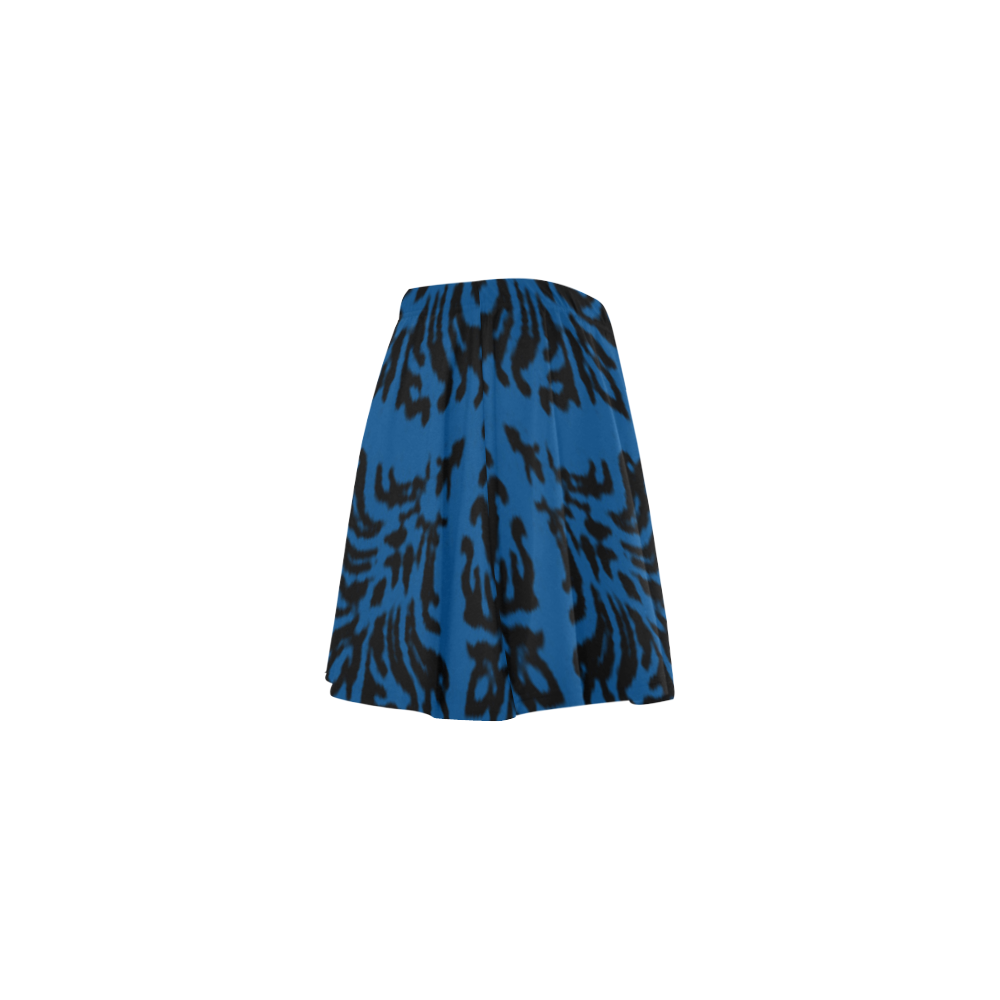 Lapis Blue Damask Mini Skating Skirt (Model D36)