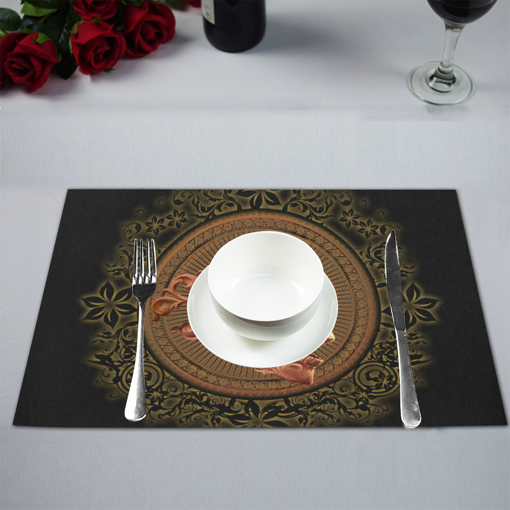 Amazing skull with floral elements Placemat 12’’ x 18’’ (Set of 4)