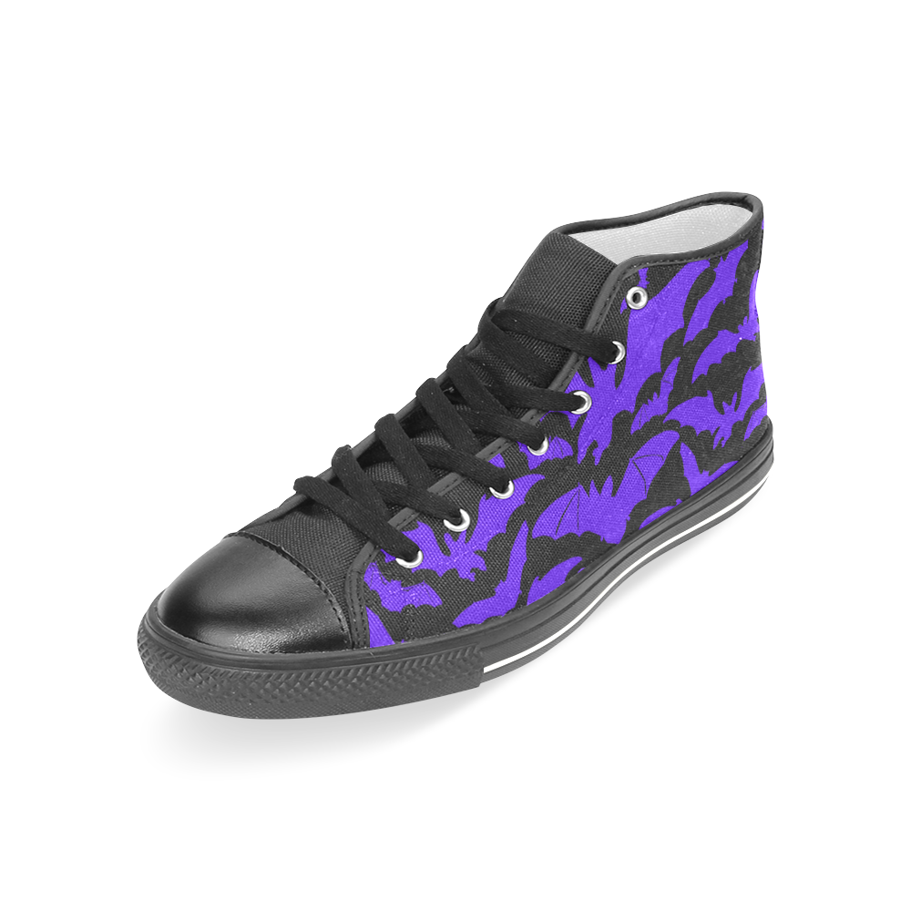 Purple bats Women's Classic High Top Canvas Shoes (Model 017)