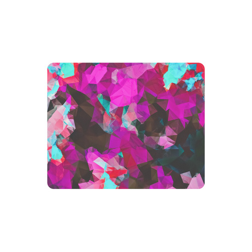 psychedelic geometric polygon abstract pattern in purple pink blue Rectangle Mousepad