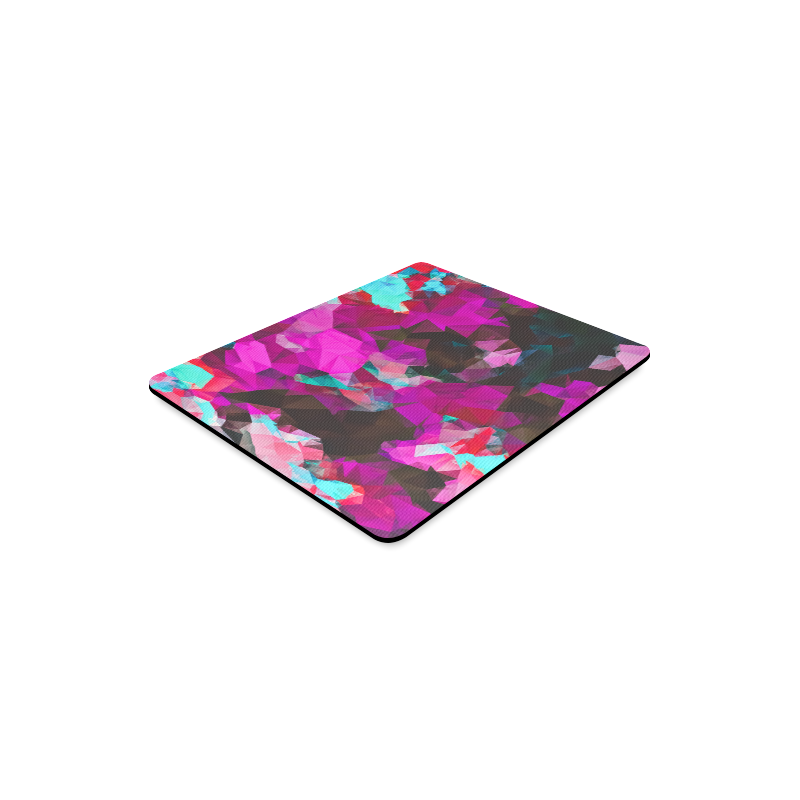 psychedelic geometric polygon abstract pattern in purple pink blue Rectangle Mousepad