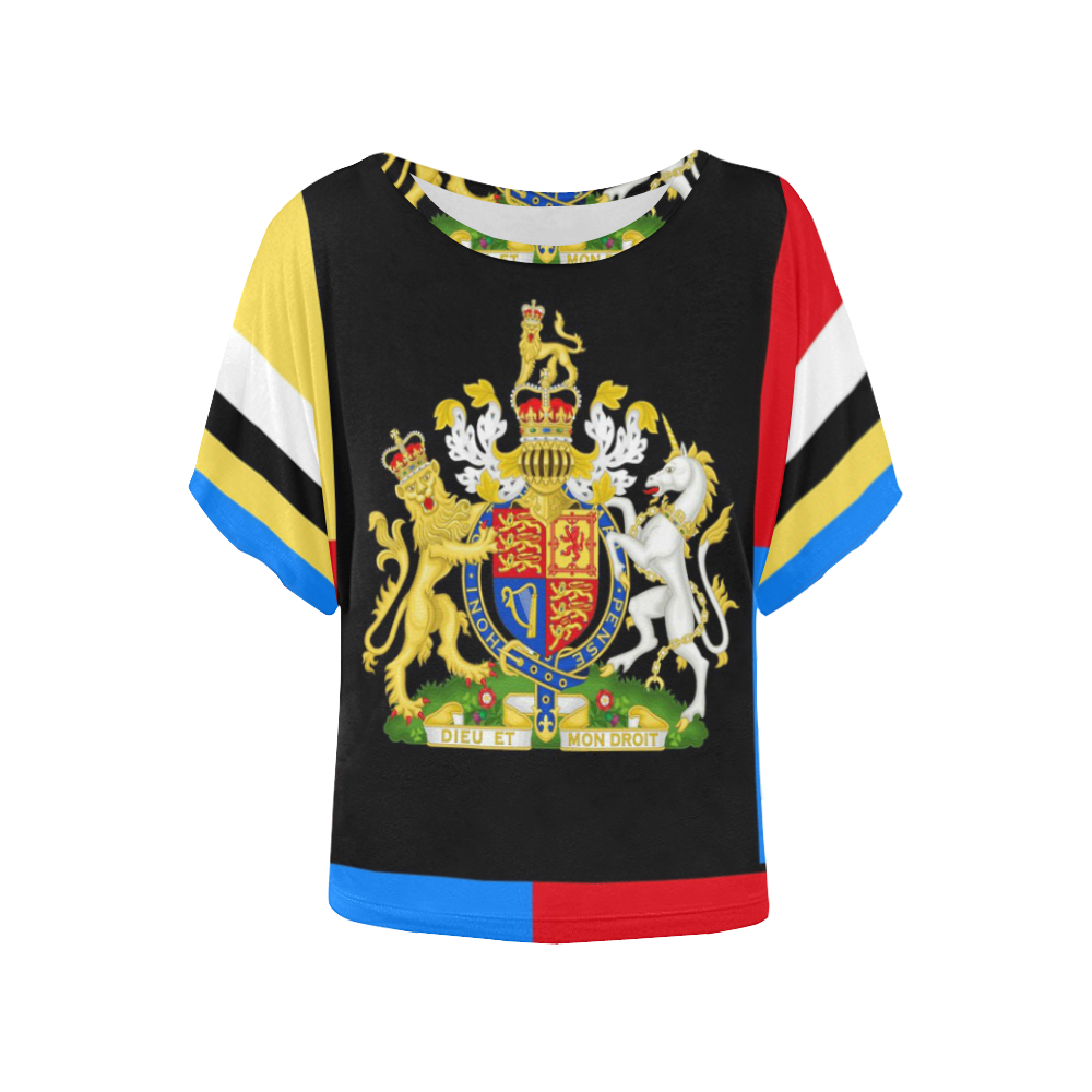UK COAT OF ARMS Women's Batwing-Sleeved Blouse T shirt (Model T44)