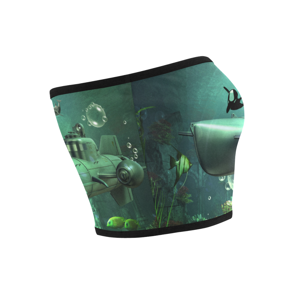 Awesome submarine with orca Bandeau Top