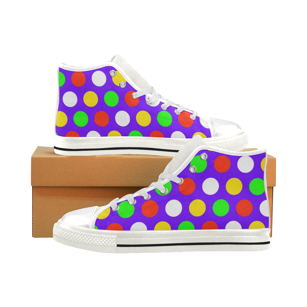 POLKA DOTTED 54 Men’s Classic High Top Canvas Shoes (Model 017)