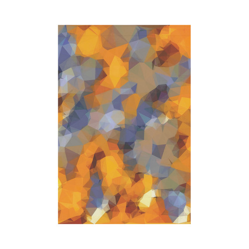 psychedelic geometric polygon abstract pattern in orange brown blue Garden Flag 12‘’x18‘’（Without Flagpole）