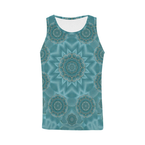 Wood and stars in the blue pop art All Over Print Tank Top for Men (Model T43)