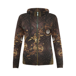 Steampunk, gallant design All Over Print Full Zip Hoodie for Women (Model H14)