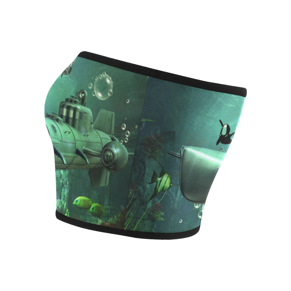 Awesome submarine with orca Bandeau Top