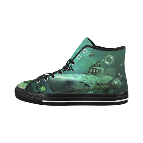 Awesome submarine with orca Vancouver H Men's Canvas Shoes/Large (1013-1)