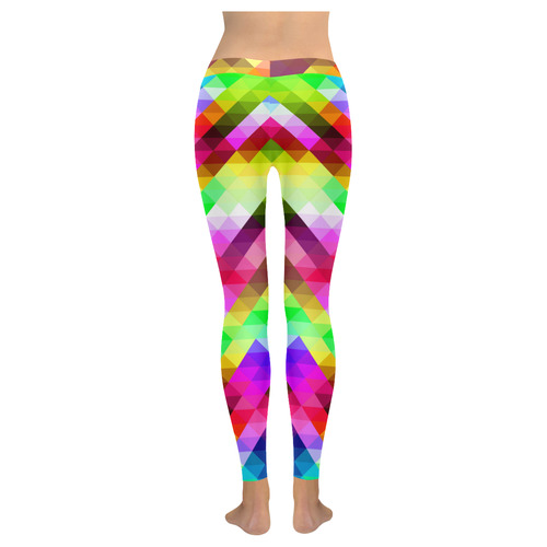ABSTRACT FRAGMENTS Women's Low Rise Leggings (Invisible Stitch) (Model L05)