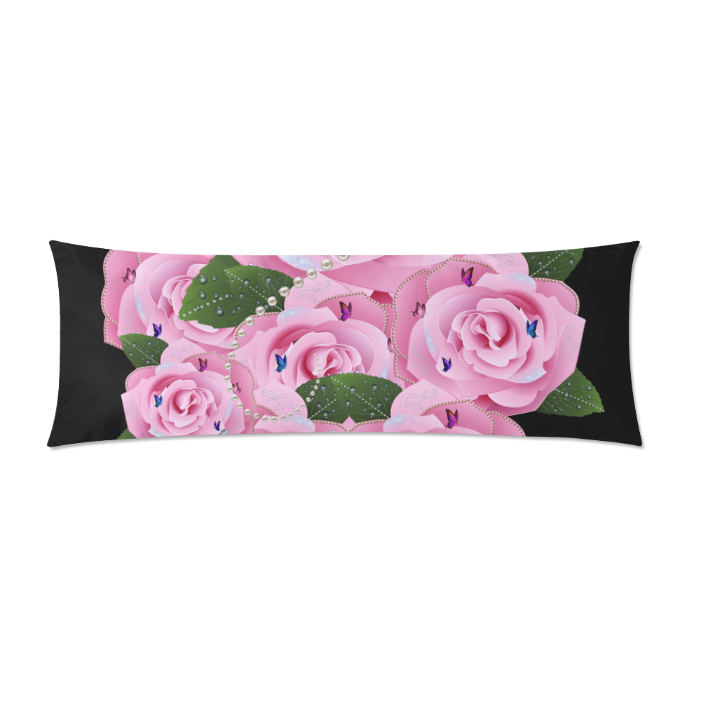 floral is the new black 1 Custom Zippered Pillow Case 21"x60"(Two Sides)