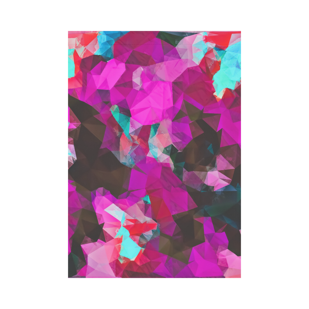 psychedelic geometric polygon abstract pattern in purple pink blue Garden Flag 28''x40'' （Without Flagpole）