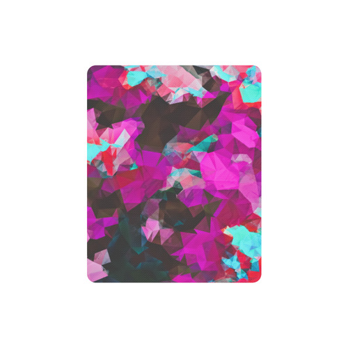 psychedelic geometric polygon abstract pattern in purple pink blue Rectangle Mousepad