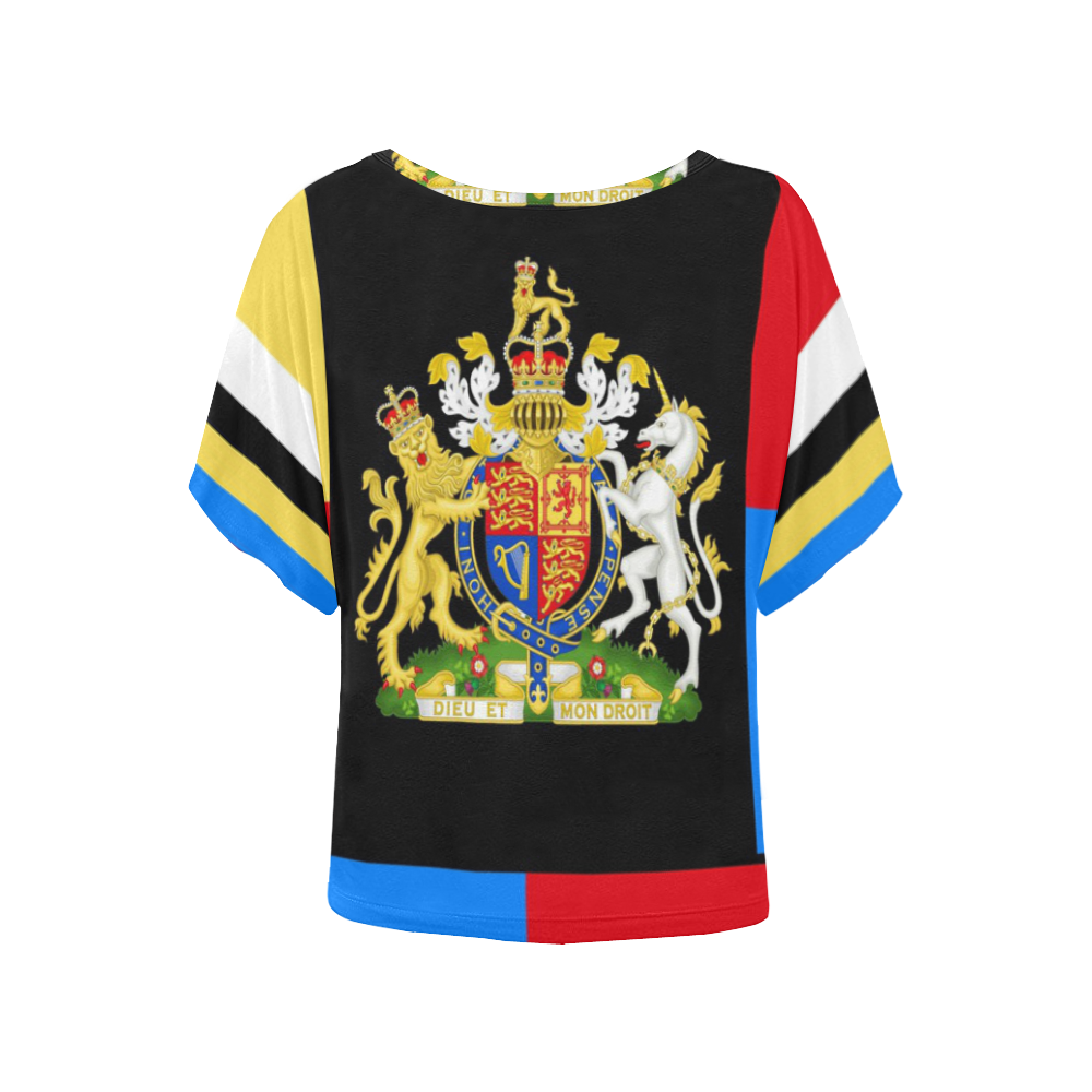 UK COAT OF ARMS Women's Batwing-Sleeved Blouse T shirt (Model T44)