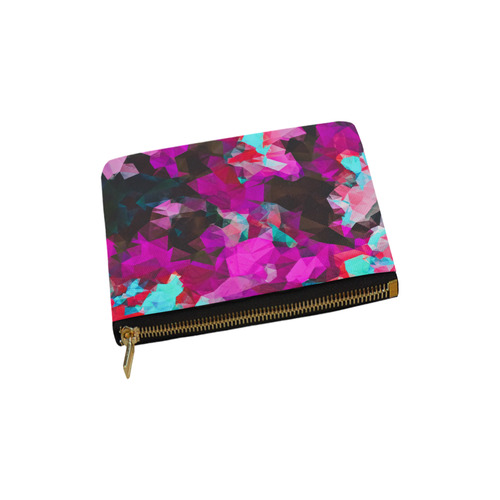 psychedelic geometric polygon abstract pattern in purple pink blue Carry-All Pouch 6''x5''