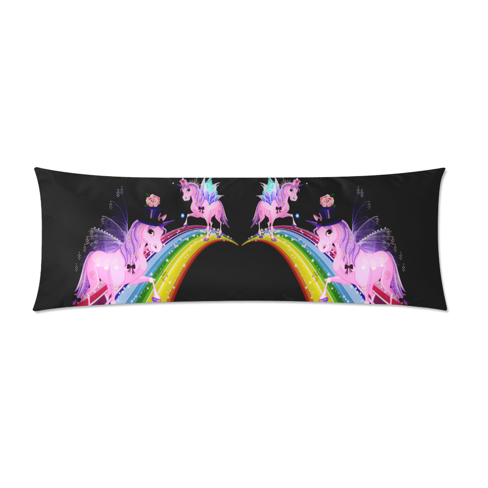 The royal unicorns rockabilly Custom Zippered Pillow Case 21"x60"(Two Sides)