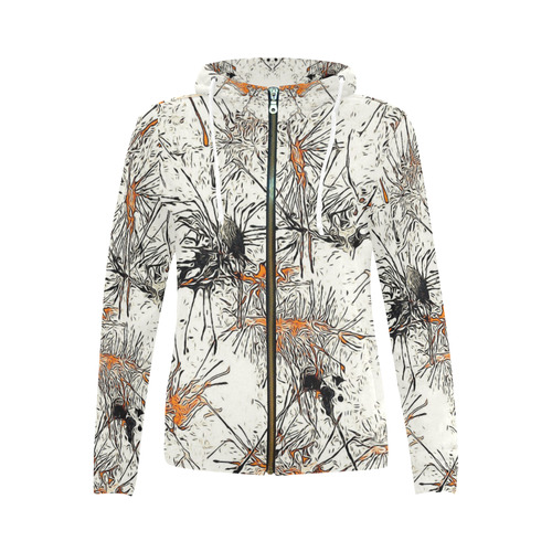 color fun 03E by FeelGood All Over Print Full Zip Hoodie for Women (Model H14)