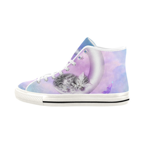 Cute sleeping kitten Vancouver H Men's Canvas Shoes/Large (1013-1)
