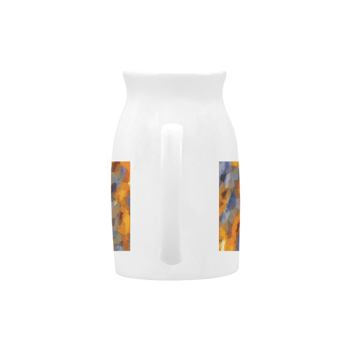 psychedelic geometric polygon abstract pattern in orange brown blue Milk Cup (Large) 450ml