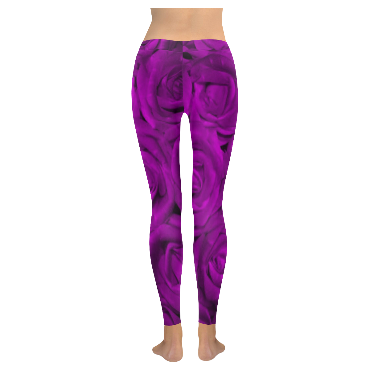 gorgeous roses O Women's Low Rise Leggings (Invisible Stitch) (Model L05)