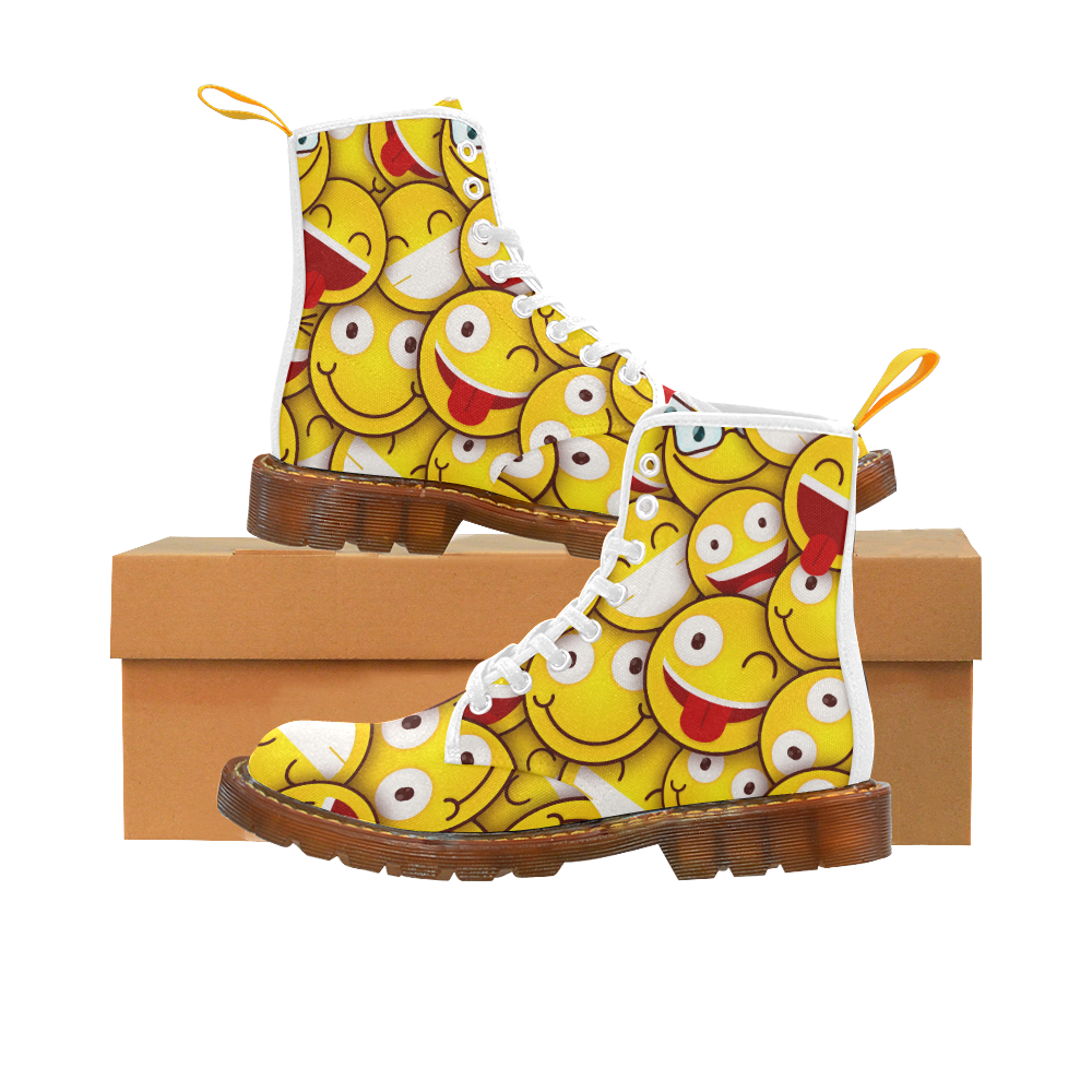 I Love Your Smile Emojis Martin Boots For Women Model 1203H