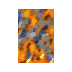 psychedelic geometric polygon abstract pattern in orange brown blue Poster 20"x30"
