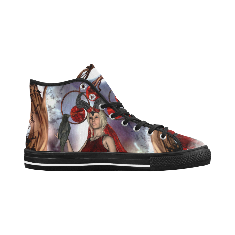 The dark fairy with crow Vancouver H Men's Canvas Shoes/Large (1013-1)