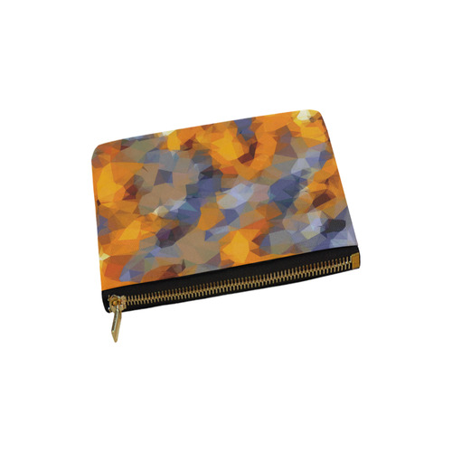 psychedelic geometric polygon abstract pattern in orange brown blue Carry-All Pouch 6''x5''