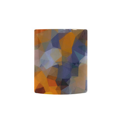 psychedelic geometric polygon abstract pattern in orange brown blue Custom Morphing Mug
