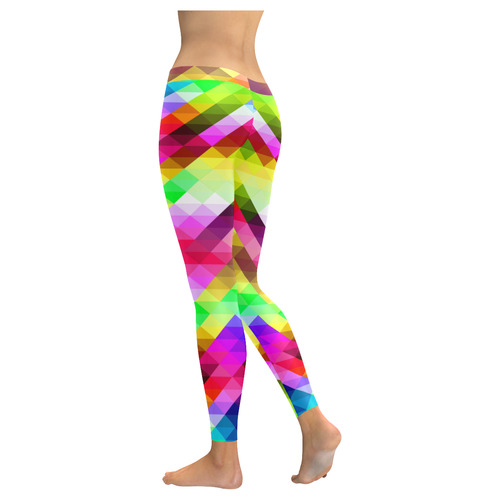 ABSTRACT FRAGMENTS Women's Low Rise Leggings (Invisible Stitch) (Model L05)
