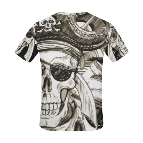 Pirate Skull Bomb Anchor Knives All Over Print T-Shirt for Men (USA Size) (Model T40)