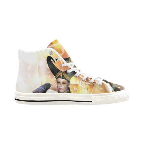 Awesome fantasy girl with crow Vancouver H Men's Canvas Shoes/Large (1013-1)