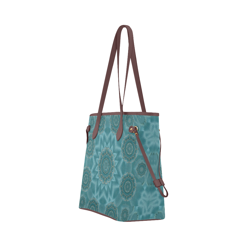 Wood and stars in the blue pop art Clover Canvas Tote Bag (Model 1661)